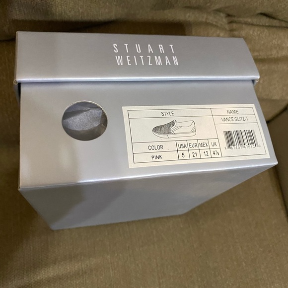 Stuart Weitzman Vance Glitz-t Pink Slip-On Platform Fashion Sneakers - Picture 2 of 4